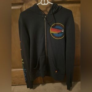 Aviator nation black zip up size small